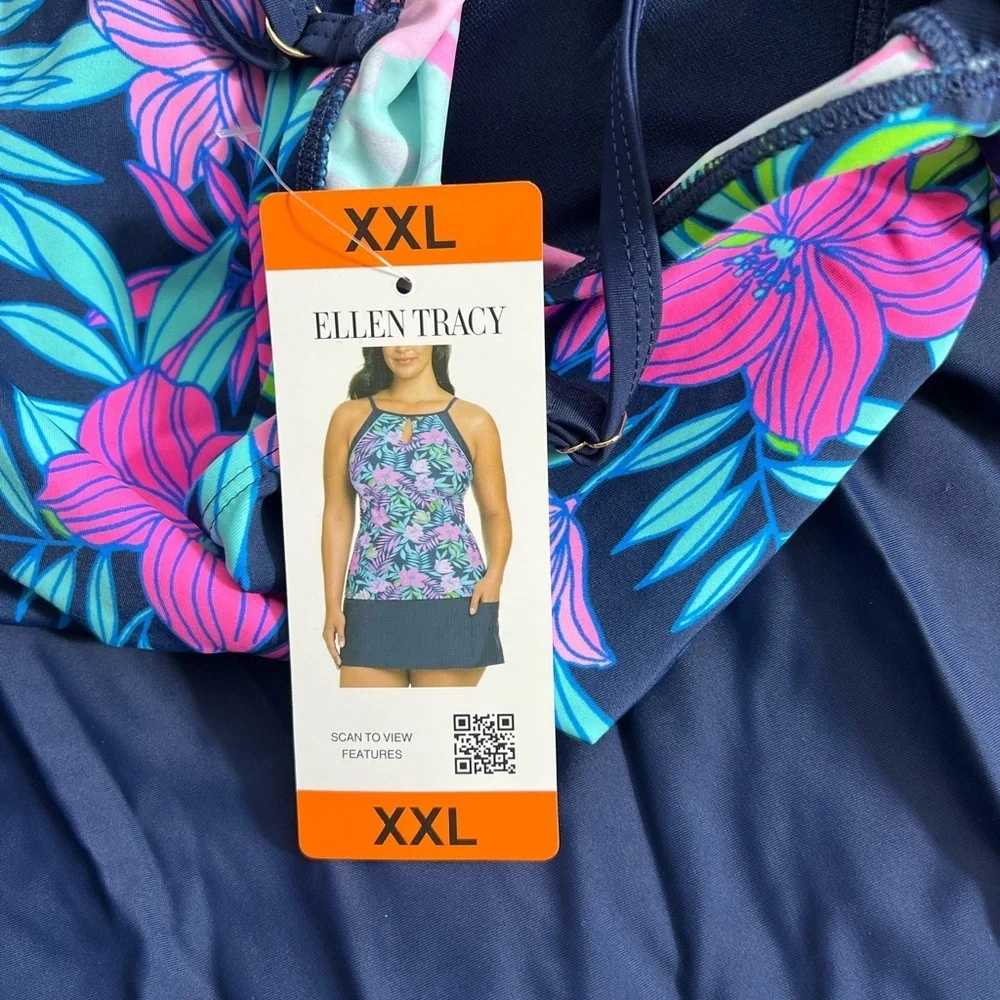 New ELLEN TRACY Women's Lightweight 2-Piece Tankini‎ Swimsuit Set